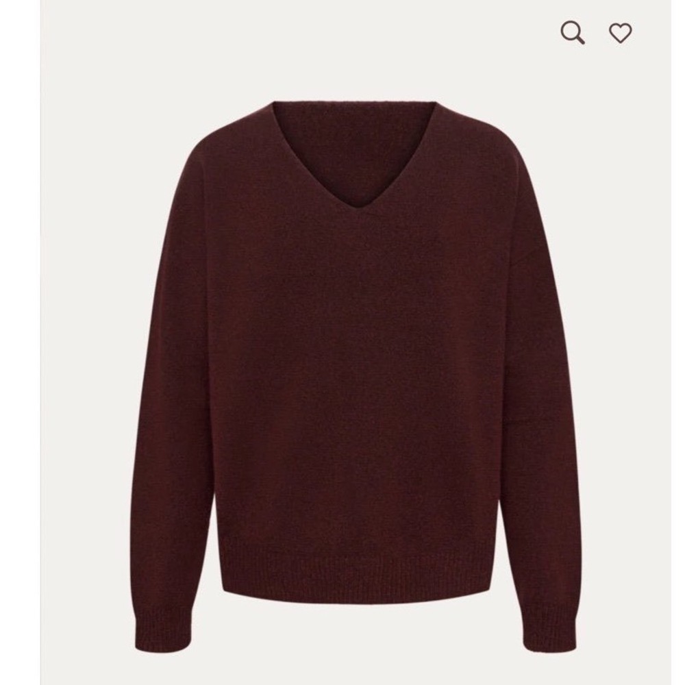 Nuuds Cozy Knit V Neck Women's Sweater Black Cherry Size Large New In Packaging‎